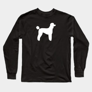 White Standard Poodle Silhouette Long Sleeve T-Shirt